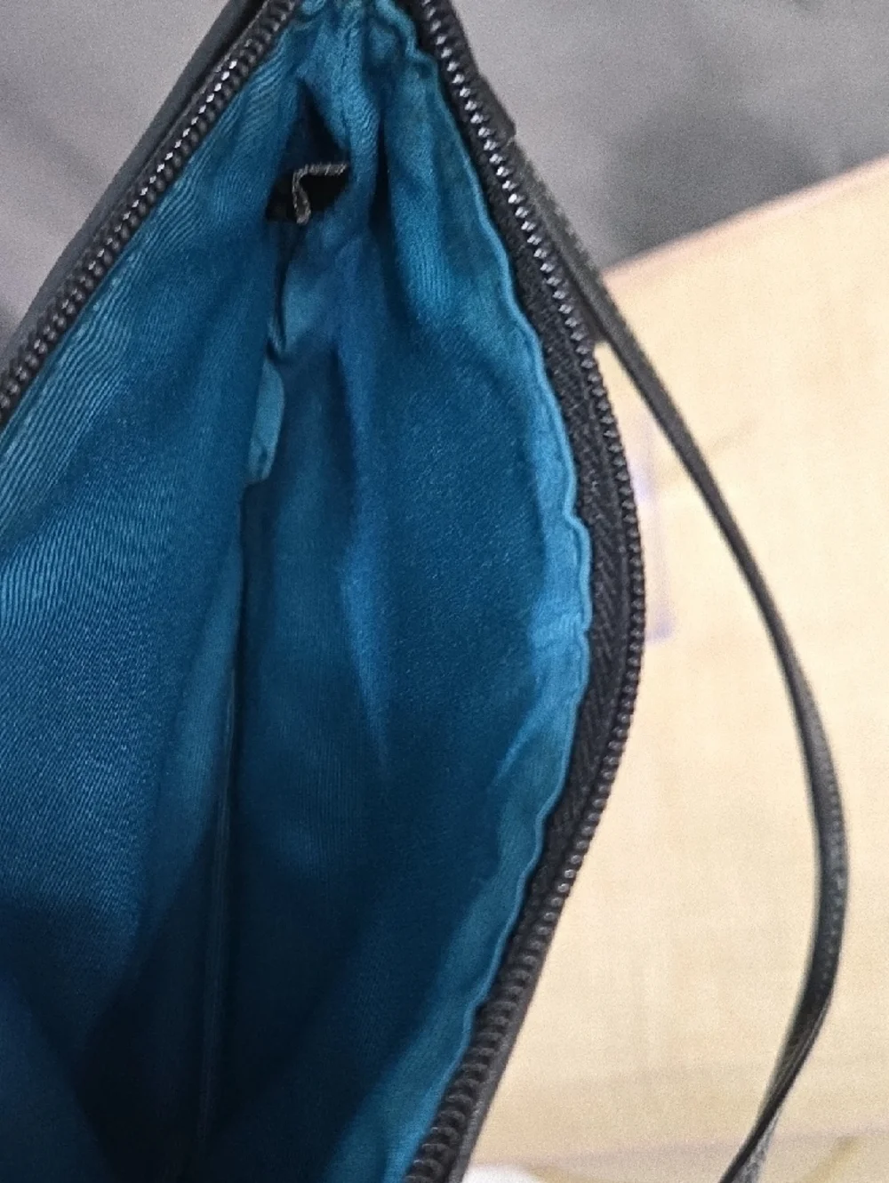Coach Signature Canvas Wristlet Black Teal Blue Accent: Y2K